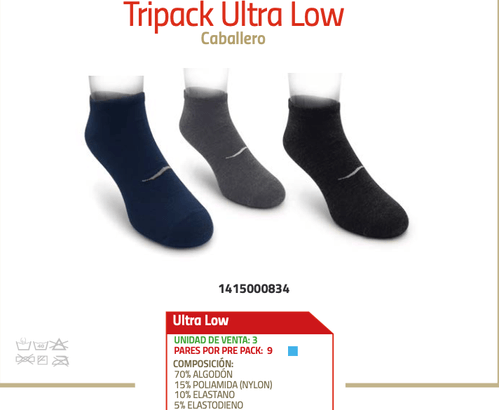 Tripack ultra bajo caballero