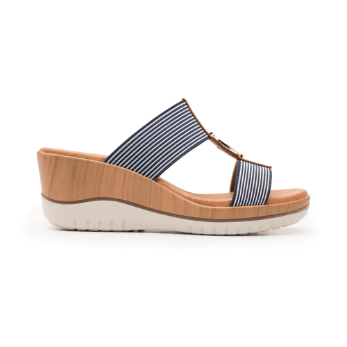 sandalia de plataforma flexi para mujer con autoajuste113313 azul