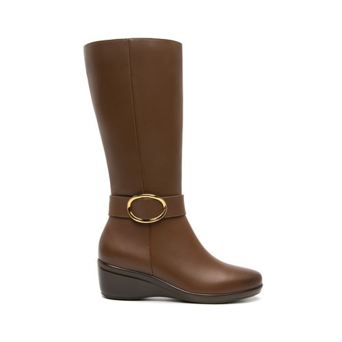 bota alta con tacon flexi para mujer 45231 tan