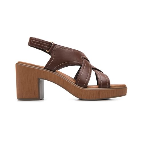 sandalia flexi con tacon para mujer 133504 café