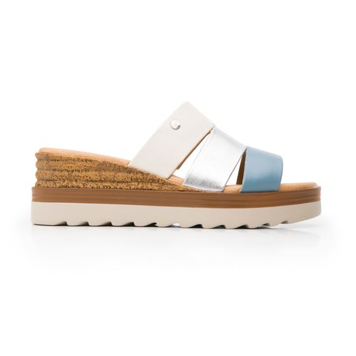 sandalia flexi para mujer 127705 azul multicolor